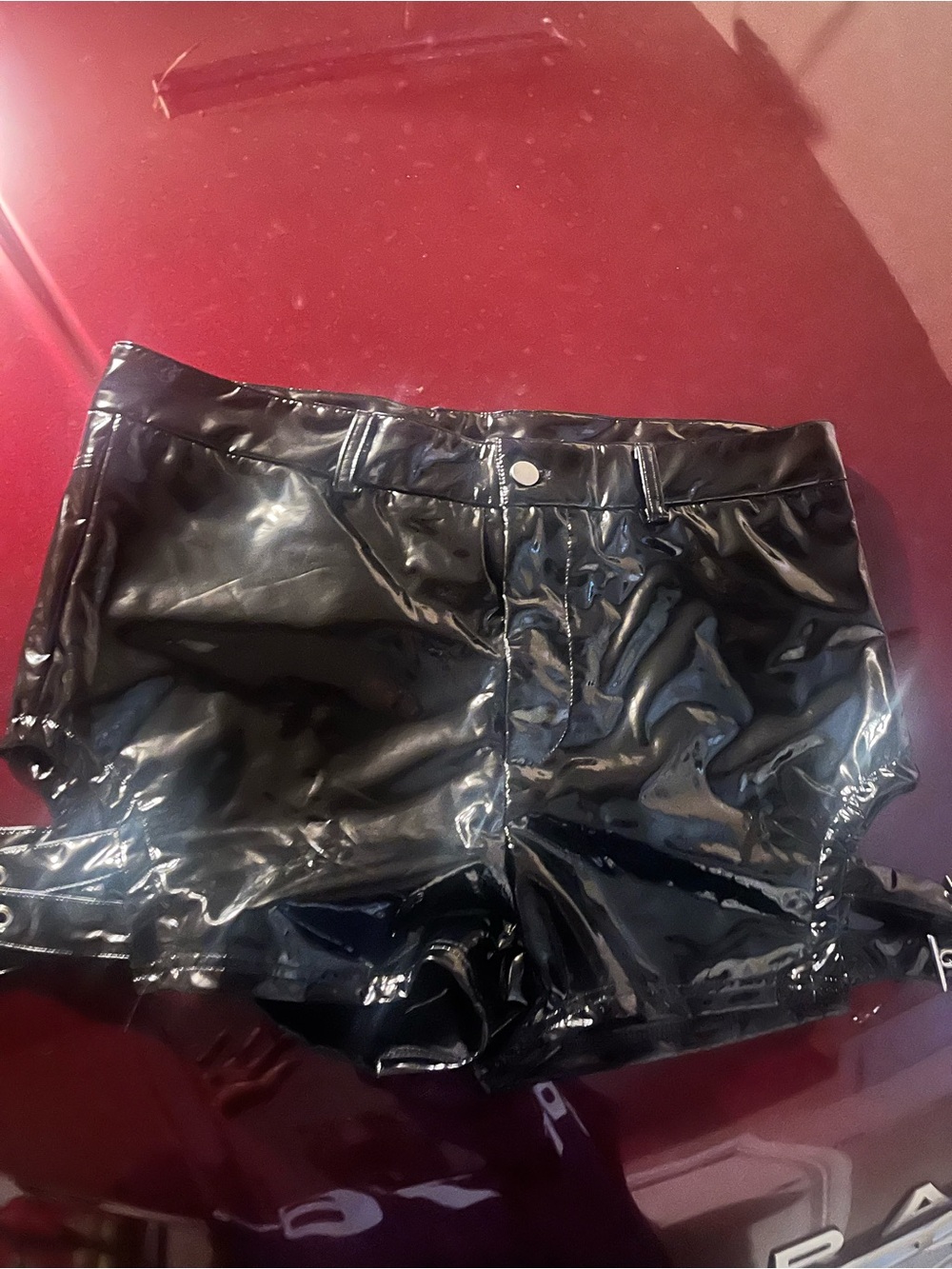 NFINITY Black Patent Bike Shorts